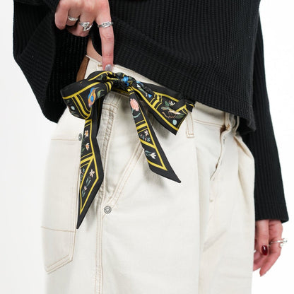 Birds and Flowers Skinny Scarf