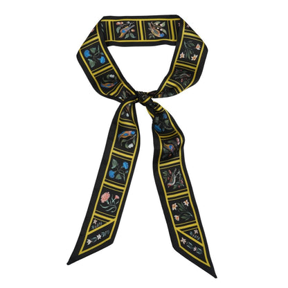 Birds and Flowers Skinny Scarf